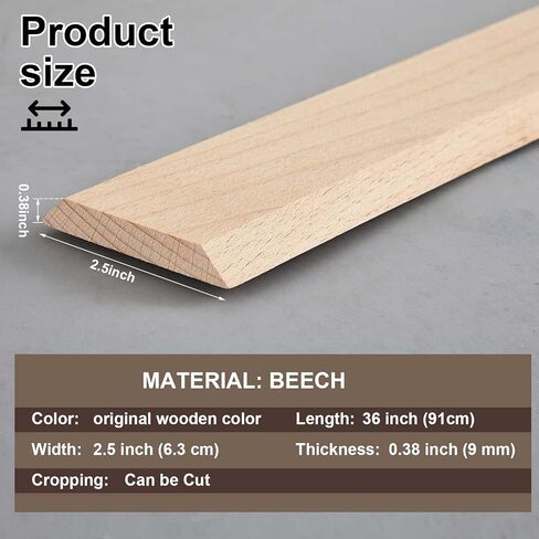 CroBlissful 2 Pack Hardwood Threshold 36" Length 2-1/2" Wide x 3/8" Thick Fit for 5/16" High Door Transition Strip Solid Wooden Threshold Stripping Replacement in Saudi Arabia