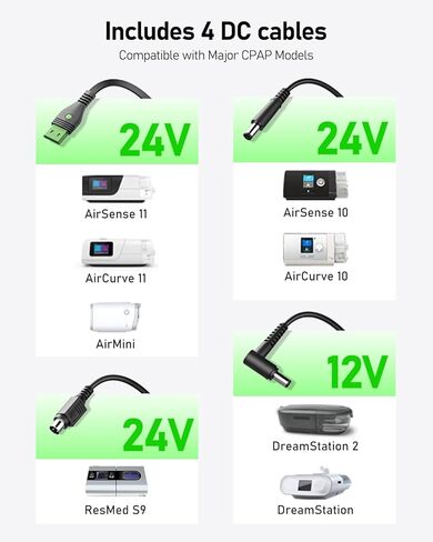 EASYLONGER ES720 CPAP Battery Backup, 266.4Wh Portable Power Supply for ResMed AirSense 10/11, AirCurve 10/11, AirMini, Philips DreamStation 1/2, Emergency CPAP Battery for Outdoor Camping in Kuwait
