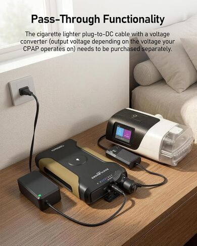 EASYLONGER ES720 CPAP Battery Backup, 266.4Wh Portable Power Supply for ResMed AirSense 10/11, AirCurve 10/11, AirMini, Philips DreamStation 1/2, Emergency CPAP Battery for Outdoor Camping in Kuwait