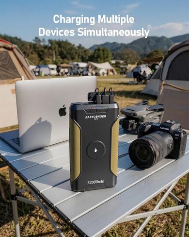 EASYLONGER ES720 CPAP Battery Backup, 266.4Wh Portable Power Supply for ResMed AirSense 10/11, AirCurve 10/11, AirMini, Philips DreamStation 1/2, Emergency CPAP Battery for Outdoor Camping in Kuwait