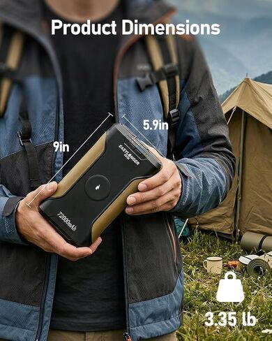 EASYLONGER ES720 CPAP Battery Backup, 266.4Wh Portable Power Supply for ResMed AirSense 10/11, AirCurve 10/11, AirMini, Philips DreamStation 1/2, Emergency CPAP Battery for Outdoor Camping in Kuwait