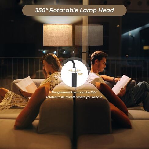 FIMEI Floor Lamp with Table, End Table with Charging Station USB Ports & Outlets, Bedside Table 3 Color Temperature Reading Light, Nightstand with Shelves for Living Room, Bedroom, Apartment in Kuwait