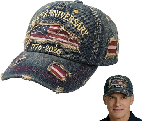 250th Anniversary USA Hat 1776-2026 Patriotic Baseball Cap, Retro Embroidered Adjustable 250 Year Independence hat in Saudi Arabia
