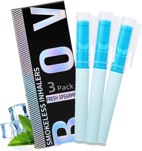 Flavored Air Device Stop Smoking, 3 Pack Smokeless Inhaler for Relief, Oral Fixation Support, Inhaler Quit Smoking Aid, Fresh Spearmint in Saudi Arabia