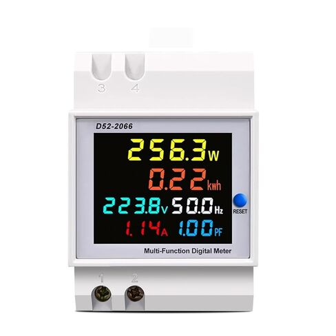 1pc Din Rail AC Monitor 6IN1 110V 220V 380V 100A Voltage Current Power Factor Active KWH Electric Energy Frequency Meter Volt AMP(External CT,AC 250-450V 100A) in Saudi Arabia