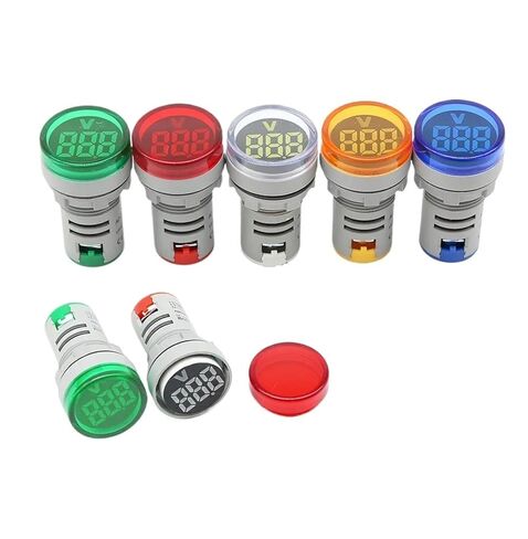 1 قطعة 22 مللي متر لتقوم بها بنفسك الفولتميتر الصغير مستدير التيار المتناوب 50-500 فولت LED شاشة ديجيتال قياس الفولتميتر ضوء المؤشر AD16-22DSV (أصفر) in Kuwait