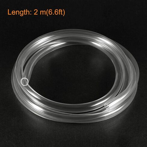 TOP-VIGOR 10mm(3/8") ID 13mm(0.51") OD PVC Clear Vinyl Tubing, 2M(6.56ft) Length Food Grade Flexible Water Pipe, Plastic Tube with Clamps for Transfer Water, Oil, Air, Powders & Fine Granules in Saudi Arabia