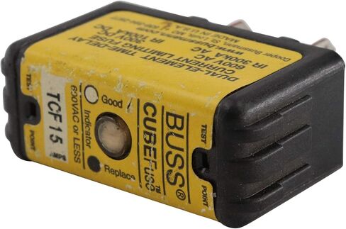 منصهر Cooper Bussmann TCF-15 ثنائي العنصر، مكعب تأخير الوقت فئة J، 600 فولت، 15 أمبير in Saudi Arabia