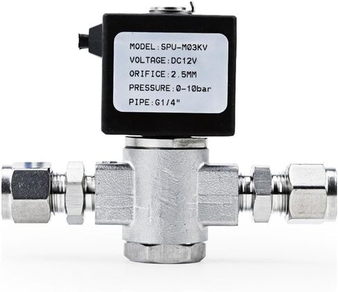 Normally Open Stainless Steel 304 Solenoid Valve DN8 12V/24V/220V/110V with FKM/Viton Seal for(TYPE2 with PC6mm,DC24V) in Kuwait