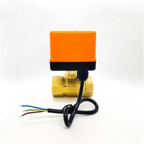 1PCS 1/2" 3/4" 1" 1-1/2" Brass Ball Valve Three-Wire Two-Control Three-Way Actuator with Manual Switch 220V 24V 12V(1-1/2",AC220V) in Kuwait