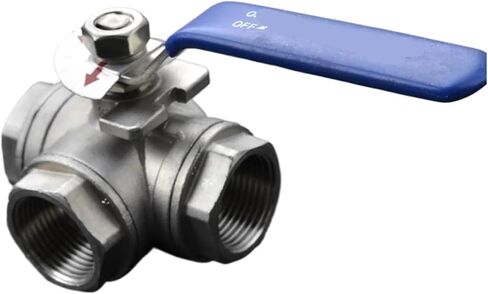 1PCS 304 Stainless Steel 1/4 3/8 1/2 3/4 1" Female Full Port T/L Port 3 Way Ball Valve Connector Adapter(2′,T Type) in Kuwait