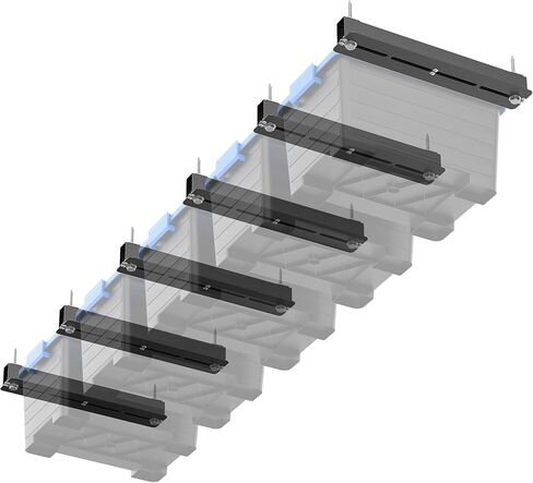 EVERHANGER Ceiling Storage Rack, Heavy Duty Overhead Storage Rack for Garage, Adjustable Ceiling Bin Storage System, 8 Sets for 7 Bins, 16 Inch in Saudi Arabia