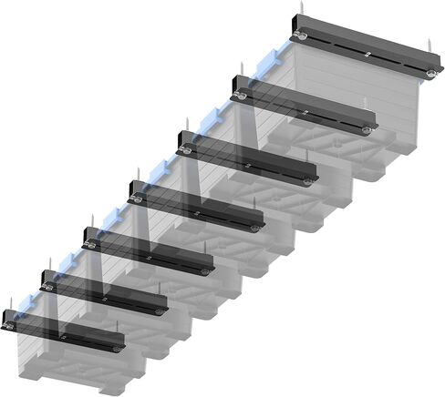 EVERHANGER Ceiling Storage Rack, Heavy Duty Overhead Storage Rack for Garage, Adjustable Ceiling Bin Storage System, 8 Sets for 7 Bins, 16 Inch in Saudi Arabia