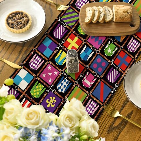 Artoid Mode Jockey Horse Racing Kentucky Table Runner، مهرجان عطلة الرياضة المطبخ طاولة الطعام الديكور لديكور المنزل الطرف 13x72 بوصة in Saudi Arabia