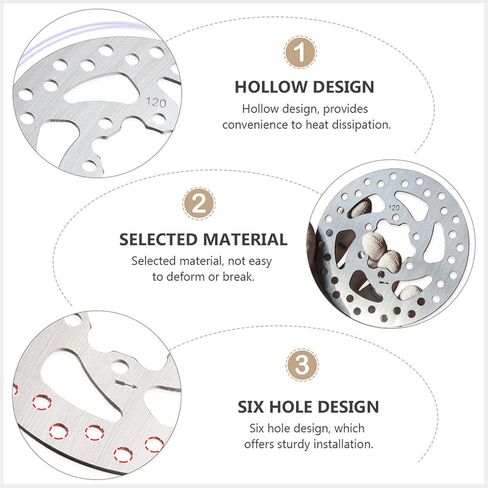 Disc Brake Rotor Replacement Stainless Steel Bike Disc Brake for Electric Scooter Universal Use 2 Pcs 120mm in Saudi Arabia