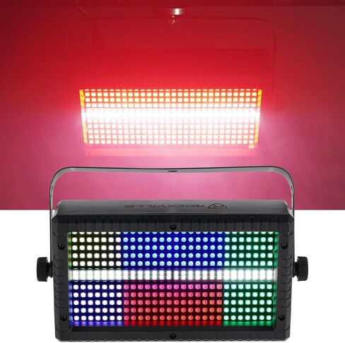 Rockville STAGE PANEL 336 ضوء تأثير بصري، مجموعة غسيل + مصفوفة، 50 واط، تأثيرات ستروب، 30 قناة تحكم DMX، 10 برامج تلقائية وصوتية مثالية لأكشاك DJ والنوادي والحفلات وإضاءة المسرح in Kuwait