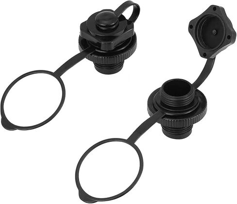 2 PCS Inflatable Boat Air Valves - Spiral Air Plugs for Quick Inflation & Deflation - Universal Replacement for Kayak, Airbeds, Rafts, and Pool Boats Black in Saudi Arabia