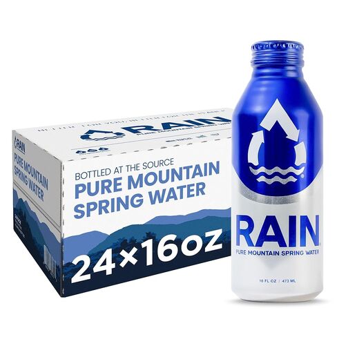 RAIN, Spring Water, 16 Oz, 24 Pack, Bottled At The Source, Recyclable Eco Friendly Aluminum in Saudi Arabia