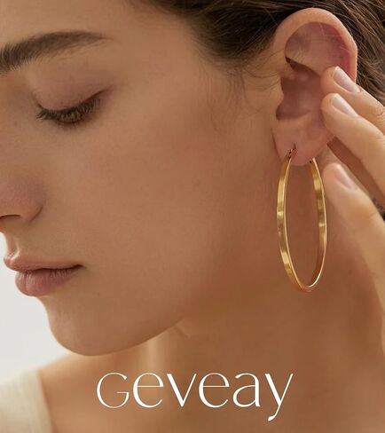 S925 Sterling Silver Post Hoop Earrings for Women Large Lightweight Silver Hoop Earrings 3mm Wide Thin Big Hoop Earrings for Women 30/40/50/60mm in Saudi Arabia