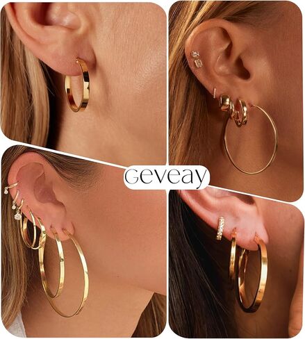 S925 Sterling Silver Post Hoop Earrings for Women Large Lightweight Silver Hoop Earrings 3mm Wide Thin Big Hoop Earrings for Women 30/40/50/60mm in Saudi Arabia