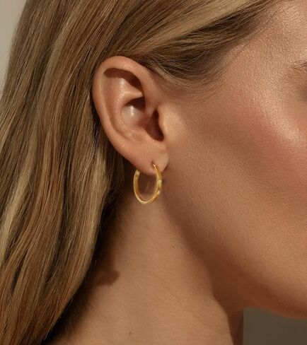 S925 Sterling Silver Post Hoop Earrings for Women Large Lightweight Silver Hoop Earrings 3mm Wide Thin Big Hoop Earrings for Women 30/40/50/60mm in Saudi Arabia