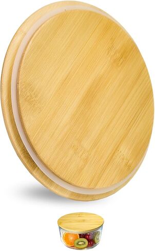 Replacement Wooden Lids for Pyrex, Anchor Hocking Glass Containers 7402-PC*2, Bamboo Lids for Pyrex 7Cup Glass Bowls, Bowl Covers with Leakproof 2 Pack in Saudi Arabia