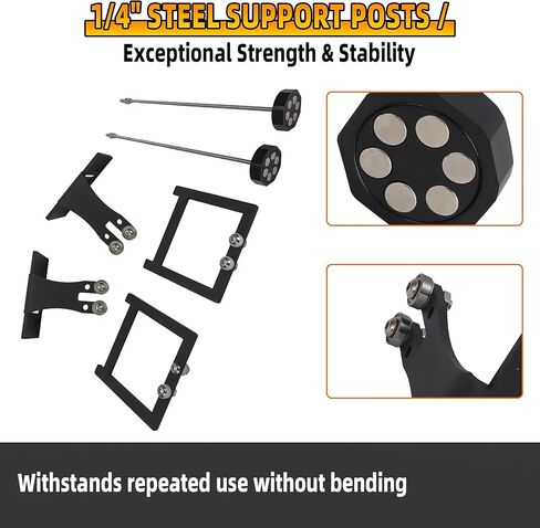 Crankshaft Truing Stand Kit, 1/4-inch Steel Support Posts with ABEC 9 Bearings & Magnetic Mounts, 5-inch Tall for Small Single Cylinder Motorcycle Dirtbike Scooter Engines (Indicators Not Included) in Saudi Arabia
