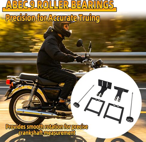Crankshaft Truing Stand Kit, 1/4-inch Steel Support Posts with ABEC 9 Bearings & Magnetic Mounts, 5-inch Tall for Small Single Cylinder Motorcycle Dirtbike Scooter Engines (Indicators Not Included) in Saudi Arabia