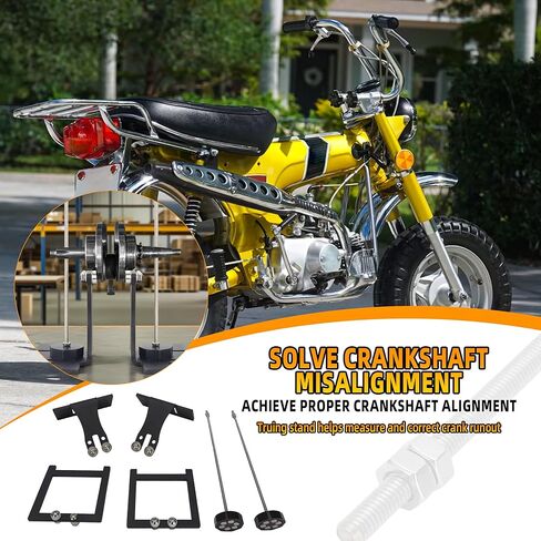 Crankshaft Truing Stand Kit, 1/4-inch Steel Support Posts with ABEC 9 Bearings & Magnetic Mounts, 5-inch Tall for Small Single Cylinder Motorcycle Dirtbike Scooter Engines (Indicators Not Included) in Saudi Arabia