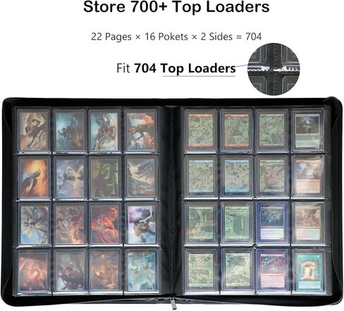 16-Pocket Top loader Binder - Holds 704 Top Loaders,Top Loader Binder Side Loading Album for 3″×4″ Top Loaders in Saudi Arabia