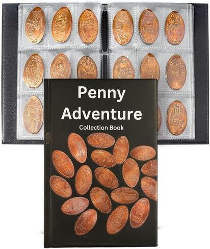 ألبوم حامل عرض الكتب المضغوط Smashed Penny Collector Collection لكتيب 108 عملات معدنية (غلاف بيني) in Kuwait