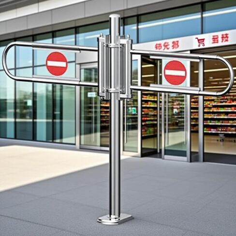 Stainless Steel Supermarket Cashier Counter Safety Gate - Automatic Closing 1-Way Pedestrian Access Door for Libraries Spring-Loaded Swing Gate Silver 110x100cm in Saudi Arabia