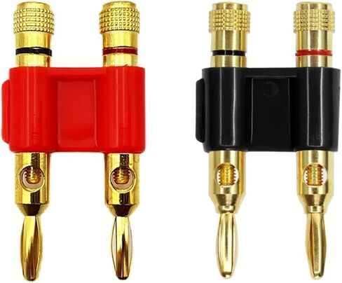20PCS 4mm Double Banana Plug Test Wire Connector - Solder-Free Lantern Head & Gold Plated Terminal(Red10Pcs Black10Pcs) in Saudi Arabia