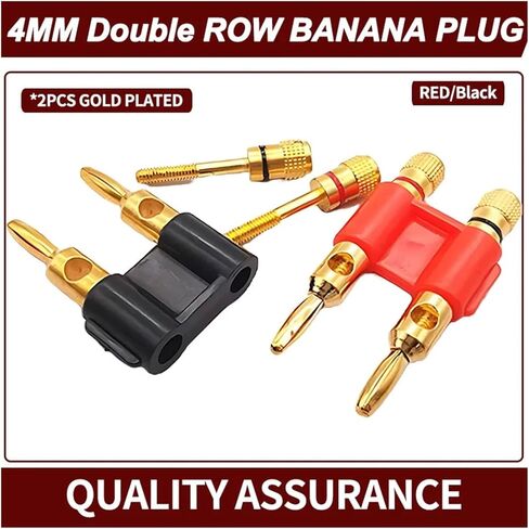 20PCS 4mm Double Banana Plug Test Wire Connector - Solder-Free Lantern Head & Gold Plated Terminal(Red10Pcs Black10Pcs) in Saudi Arabia