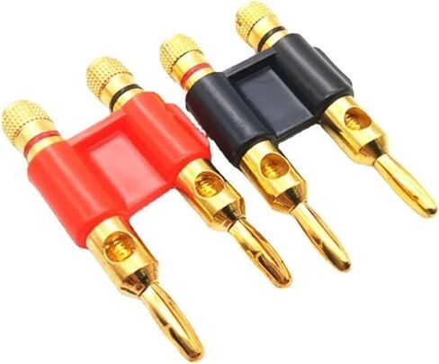 20PCS 4mm Double Banana Plug Test Wire Connector - Solder-Free Lantern Head & Gold Plated Terminal(Red10Pcs Black10Pcs) in Saudi Arabia