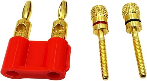 20PCS 4mm Double Banana Plug Test Wire Connector - Solder-Free Lantern Head & Gold Plated Terminal(Red10Pcs Black10Pcs) in Saudi Arabia