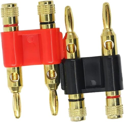 20PCS 4mm Double Banana Plug Test Wire Connector - Solder-Free Lantern Head & Gold Plated Terminal(Red10Pcs Black10Pcs) in Saudi Arabia