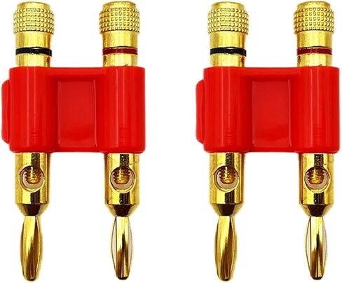 20PCS 4mm Double Banana Plug Test Wire Connector - Solder-Free Lantern Head & Gold Plated Terminal(Red10Pcs Black10Pcs) in Saudi Arabia