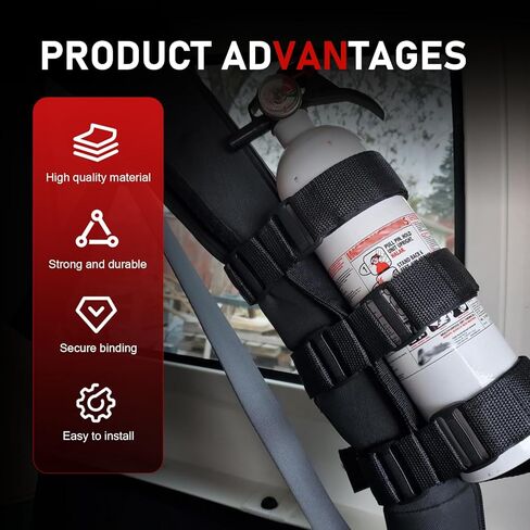 WZP Roll Bar Fire Extinguisher Mount Holder, Adjustable Fire Extinguisher Holder, Jeep Accessories Compatible with Jeep Wrangler 1965-2026 JL JK JKU TJ CJ (Black) in Saudi Arabia