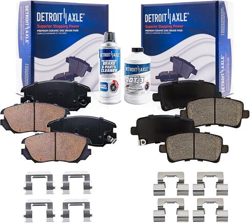 محور ديترويت - طقم فرامل أمامية لسيارة Ford 2022-2023 Maverick مقاس 12.80 بوصة وسادات فرامل قرصية محفورة ومشقوقة من السيراميك مع استبدال الأجهزة in Kuwait