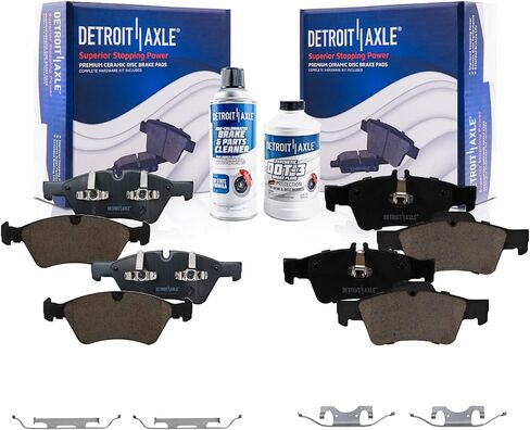 محور ديترويت - طقم فرامل أمامية لسيارة Ford 2022-2023 Maverick مقاس 12.80 بوصة وسادات فرامل قرصية محفورة ومشقوقة من السيراميك مع استبدال الأجهزة in Kuwait