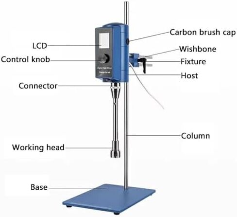 High-Speed Laboratory Homogenizer, 500W Digital Disperser & Emulsifier with Adjustable Speed 2000-28000rpm - Ideal for Cosmetic Formulations, Efficient Mixing & Blending in Saudi Arabia
