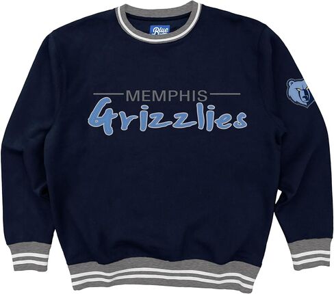 Blue 84 NBA Officially Licensed Varsity Rib Crewneck Sweatshirt Twill Embroidery in Saudi Arabia