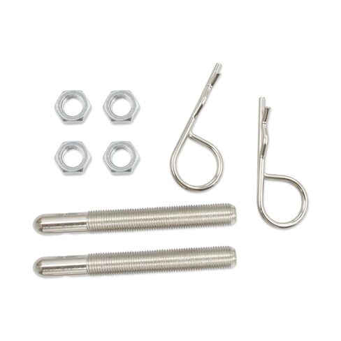 مجموعة دبابيس غطاء محرك السيارة من الفولاذ المقاوم للصدأ العالمي لسيارات RV، وسيارات الدفع الرباعي، ومجموعة دبابيس مزلاج غطاء محرك السيارة، طقم غطاء محرك السيارة، باللون الأسود والفضي (فضي) in Kuwait