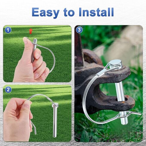 M METERXITY 4-Pack Trailer Coupler Pin, 5/16" Diameter 1.77" Long Carbon Steel Galvanized Round Arch Lock Wire Hitch Pins for Farm Trailers/Lawn Mowers/Garden, Coupler PTO Shaft in Saudi Arabia