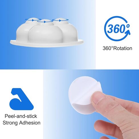 uxcell 16 Pcs Self Adhesive Caster Wheels, 360 Degree Rotation Mini Caster Swivel Rollers Universal Sticky Swivel Wheels for Furniture Storage Bins Trash Can (White, 3 Nylon Rolling Ball) in Saudi Arabia