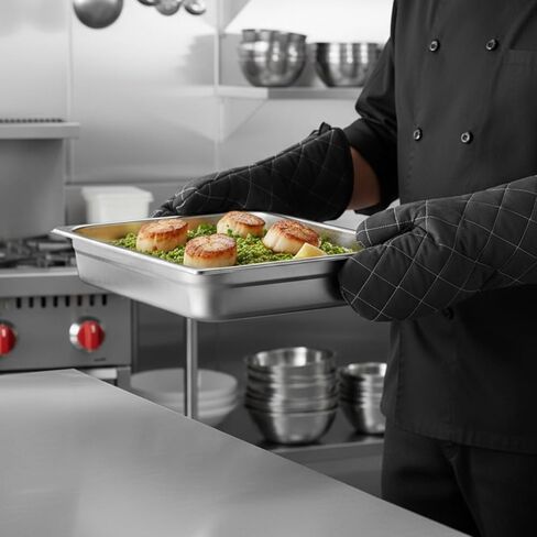 Soro Essentials- 2/3 Size 2-1/2" Deep Stainless Steel Anti-Jamming Steam Table Pan 24 Gauge- Chafer Food Pan Stackable Anti-Jam Steam Pans for Hotel Restaurant Supplies Party Buffet Event Catering in Saudi Arabia