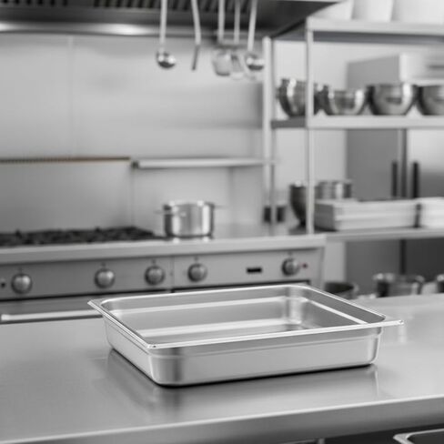 Soro Essentials- 2/3 Size 2-1/2" Deep Stainless Steel Anti-Jamming Steam Table Pan 24 Gauge- Chafer Food Pan Stackable Anti-Jam Steam Pans for Hotel Restaurant Supplies Party Buffet Event Catering in Saudi Arabia