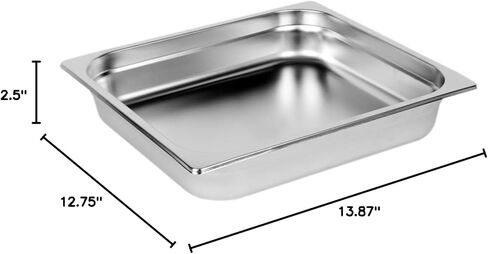 Soro Essentials- 2/3 Size 2-1/2" Deep Stainless Steel Anti-Jamming Steam Table Pan 24 Gauge- Chafer Food Pan Stackable Anti-Jam Steam Pans for Hotel Restaurant Supplies Party Buffet Event Catering in Saudi Arabia