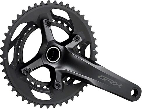 Shimano GRX FC-RX600-11 Crankset - 175mm, 11-Speed, 46/30t, 110/80 BCD, Hollowtech II Spindle Interface, Black in Saudi Arabia